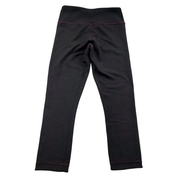 Lululemon Reversible Wunder Under Crop Leggings Womens 2 Black Pink Gym Yoga - Picture 8 of 12